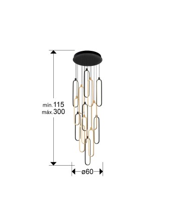 COLETTE-LAMP 14L NEGRO-ORO ROSA DIM